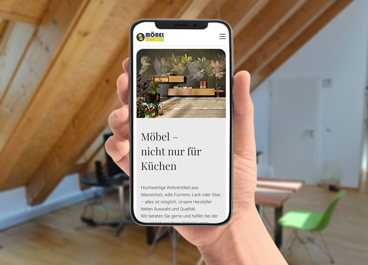 Webdesign Referenz Möbel Walter GmbH Mobilansicht
